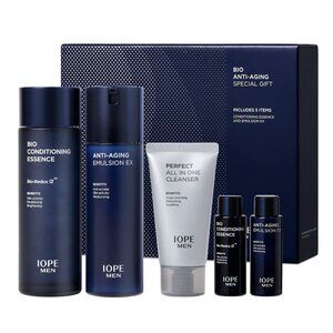 IOPE MEN BIO Anti-aging & Moisturizing Set, Cleanser, Emulsion, Conditioning Ess